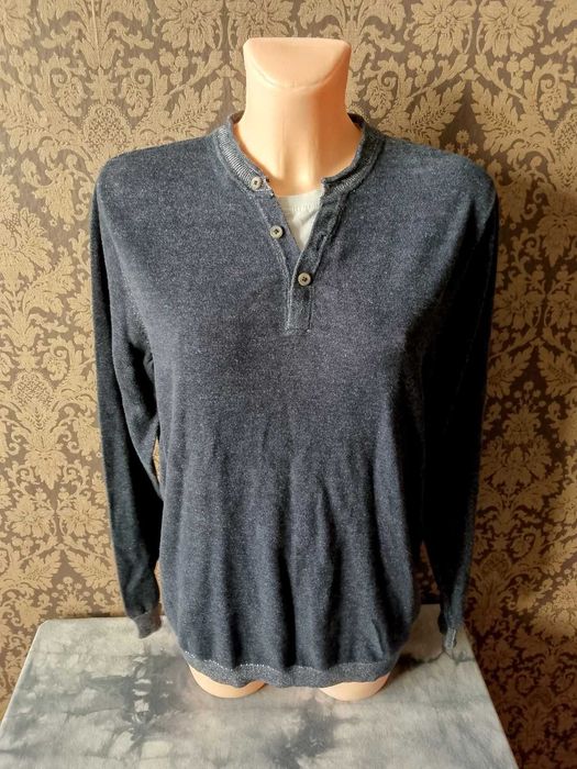 granatowy sweter 100% bawełna m