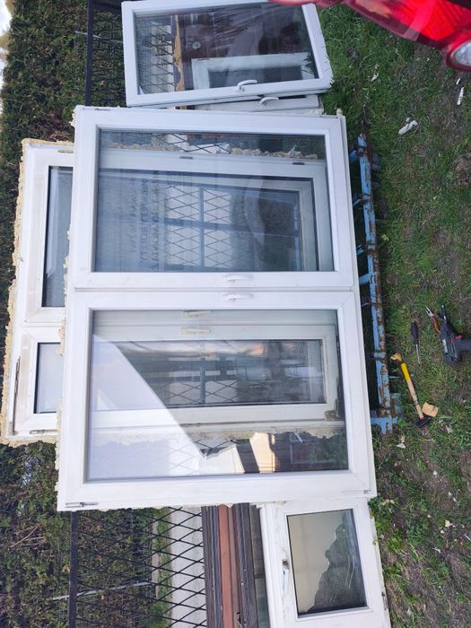 Okna pcv białe/złoty dąb 192x140