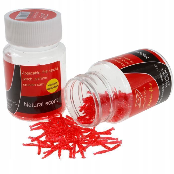 Sztuczny robak jokers 20 mm ochotka zanętowa przynęta jak żywa 200 szt