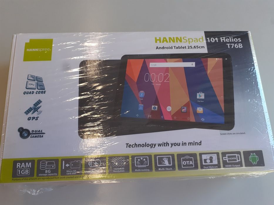 Tablet Hannspree, modelo Hannspad 101 Helios T76B.
Ainda embalado.
Car