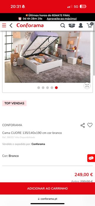 Cama de casal  Branca