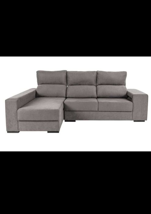 Sofá Chaise Long com baú e 2 pufs- NOVO