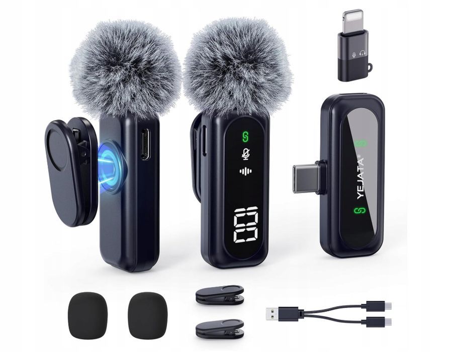 Mikrofon Bezprzewodowy Z Cyfrowym Wyświetlaczem Baterii