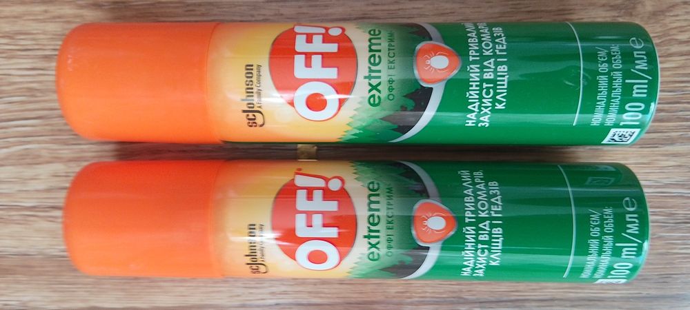 Засіб від комарів, кліщів та від якіхсь гедзів OFF.