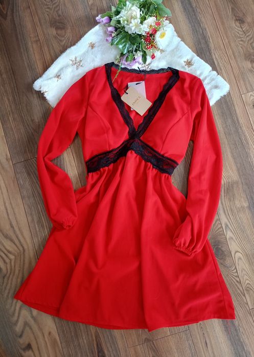 Nowa czerwona sukienka S wesele okazje imprezy