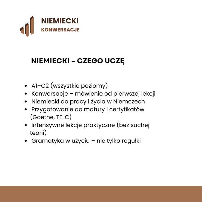 Niemiecki korepetycje | A1–C2 | konwersacje | online | niemiecki dla dorosłych | mówienie od 1 lekcji