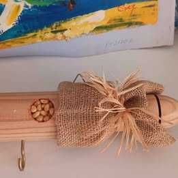 Rustic Kitchen Rack Made from Wooden Roller #444827794178068483
