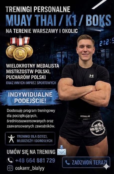 Treningi personalne muay thai/K1/Boks warszawa i okolice