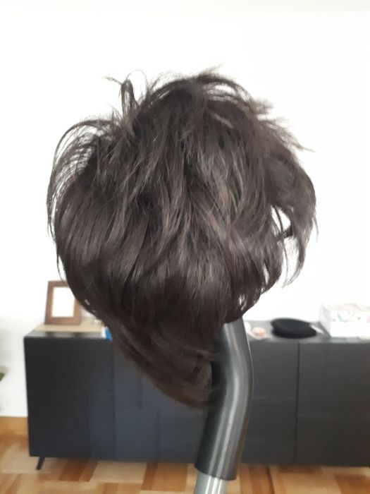 Damska Peruka Ciemny Brąz Krótka