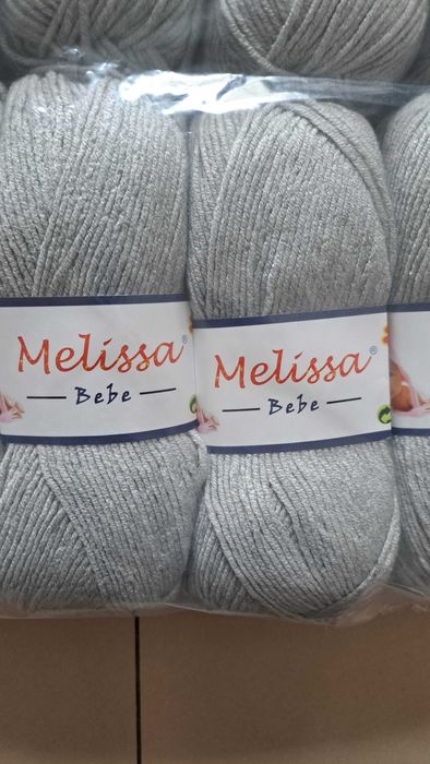 Lote de 10 novelos de Lã - Cinzento - 100% acrílico -Novo-Melissa Bebe