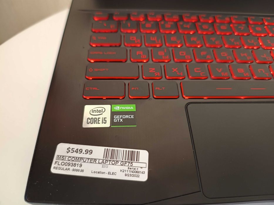 MSI GF75 Thin 10CS i5-10300H 8G nVIDIA GTX1650Ti 4Gb SSD512Gb HDD1Tb