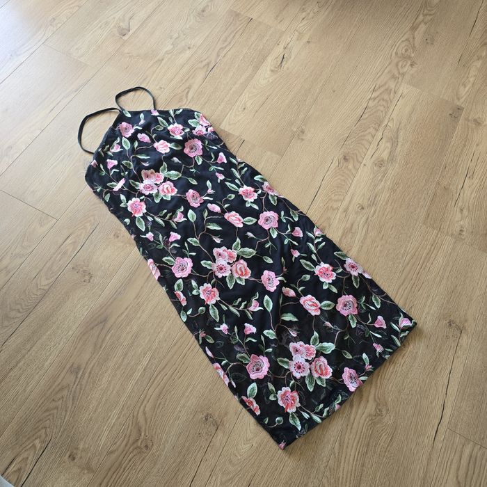Sukienka mini new look l 40 vintage kwiaty