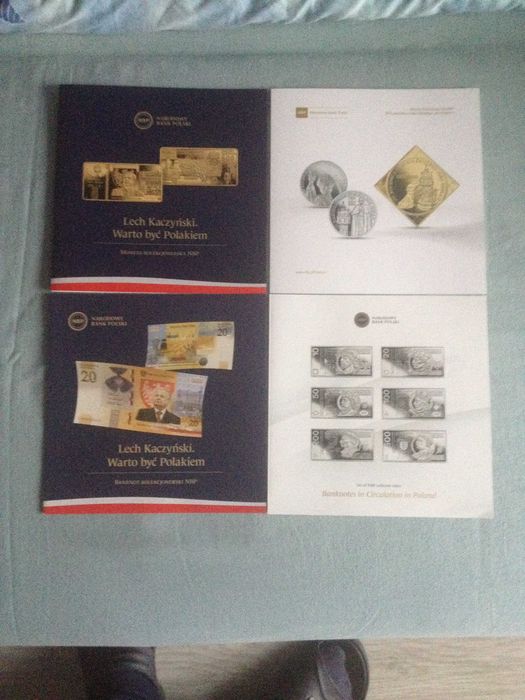 Folder 500 zł Lech Kaczyński 2020 r. J.Polski + 3 foldery gratis