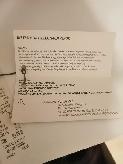 Sprzedam perukę typu Zuza (Perukpol) + treska