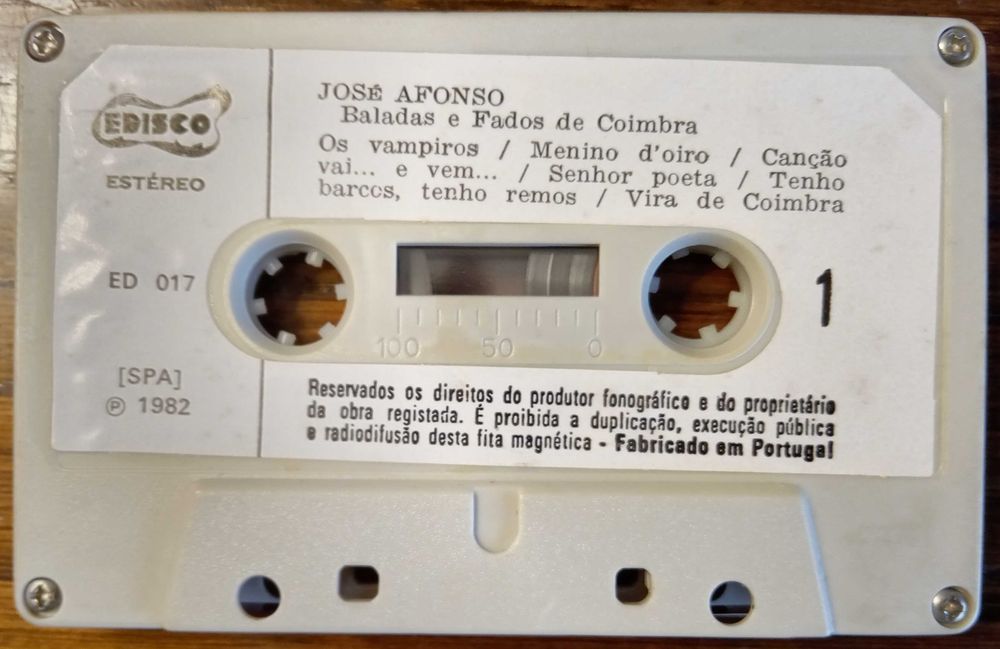 José Afonso	- - - - -		Baladas e Fados de Coimbra	- - - - -	K7
