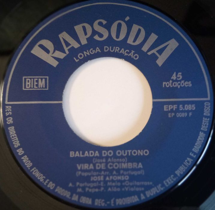 José Afonso	- - - - -		Balada do Outono	- - - - -	EP