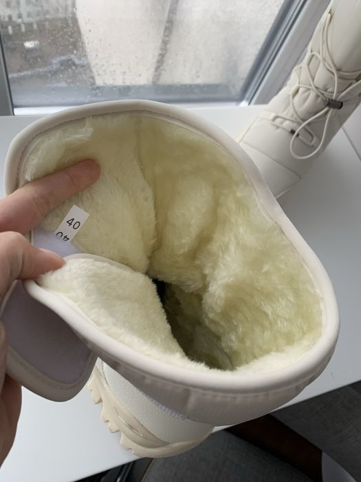 Сапоги білі айворі лижні зимові теплі