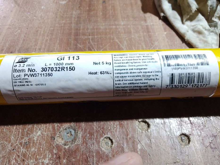 Прутки для тіг сварки"ESAB"