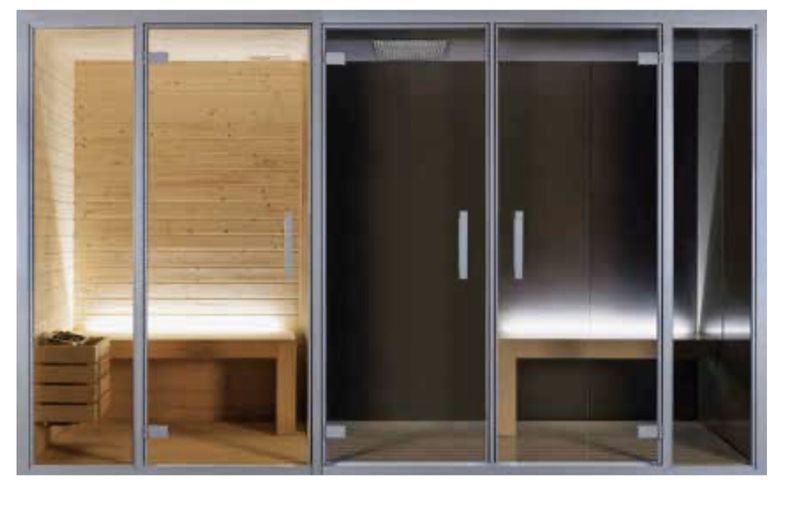 Combi sauna e banho turco 2,62 x 1,30 - Preço sob consulta