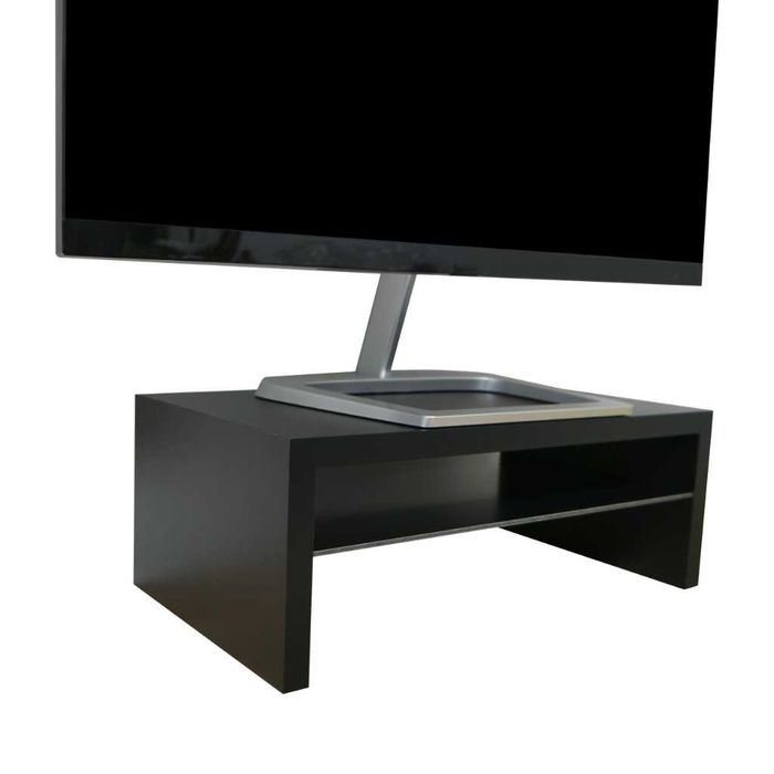 Podstawka pod monitor z półką | Ergonomiczna | Clean Desk | Czarna