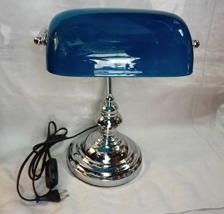Candeeiro Banqueiro Vidro Azul