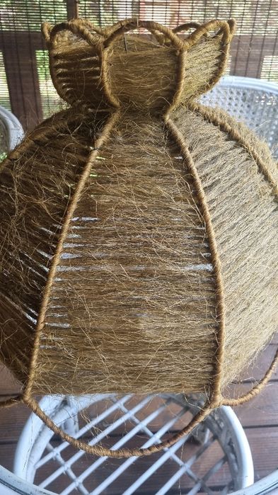 Abażur klosz sznurkowy PRL boho