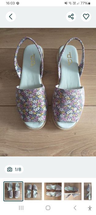 NOWE KULIG skóra naturalna skórzane sandały klapki wzór kwiaty r 39/40