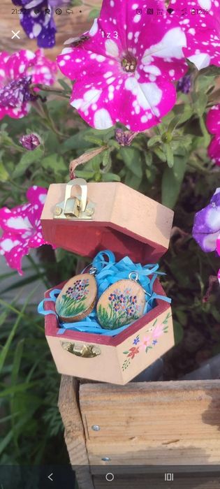 Pudełeczko na kolczyki  handmade, ręcznie malowany