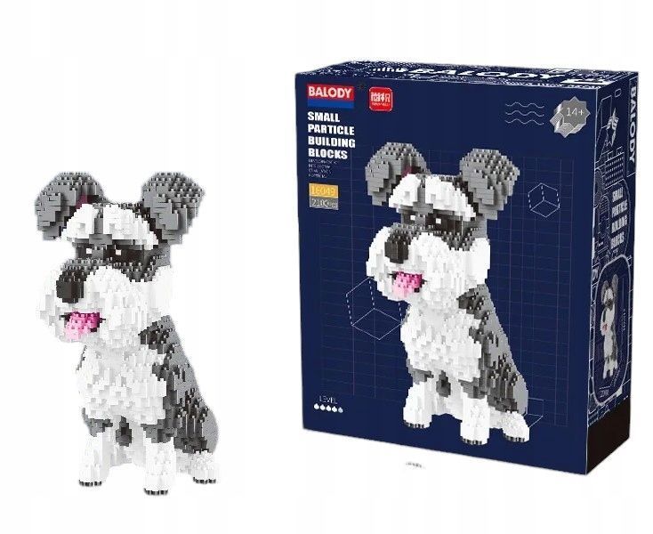 Klocki Konstrukcyjne Rasy Psów PSY SZNAUCER Plastikowe 2100 elementów