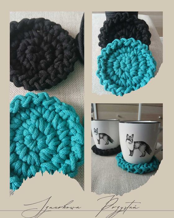 Zestaw podkładek pod kubki, prezent handmade