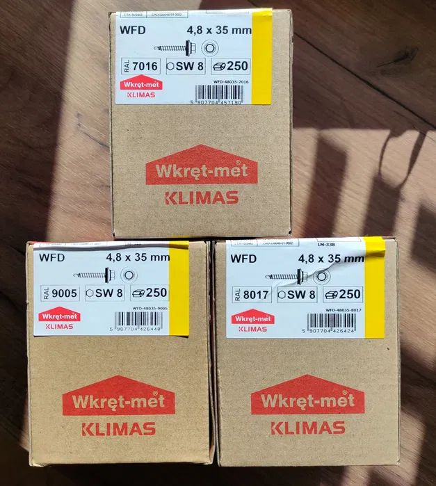 Farmery Wkręty Do Blachy Blachowkręty Opk. 250 Szt. 4,8X35 Mm