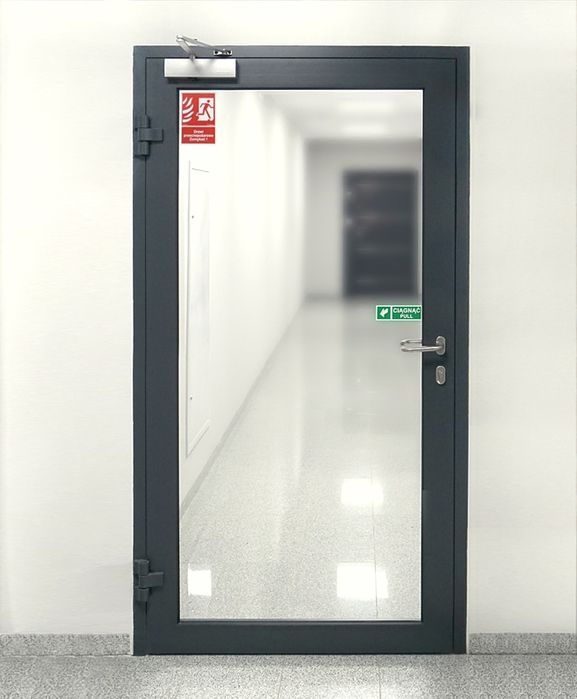 Drzwi EI30 PPOŻ Aluminiowe - 100' Lewe