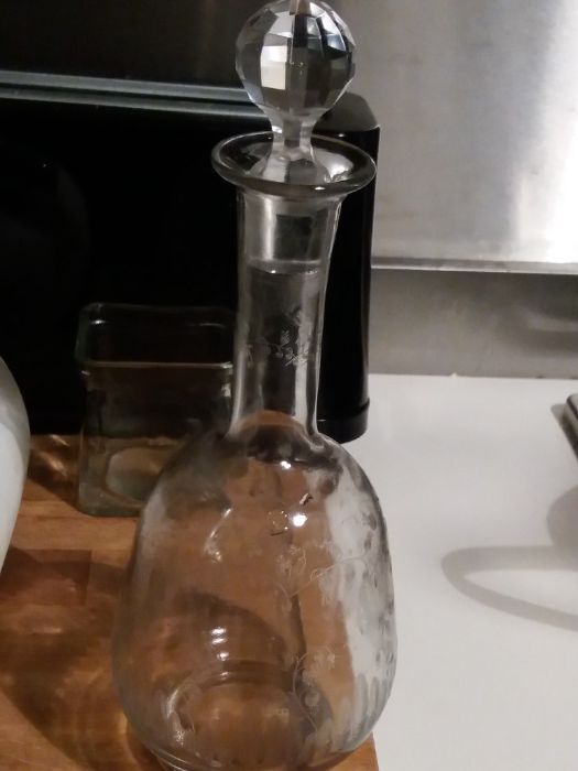 Very old wine glass bottle. Beautiful anniversary or N gift