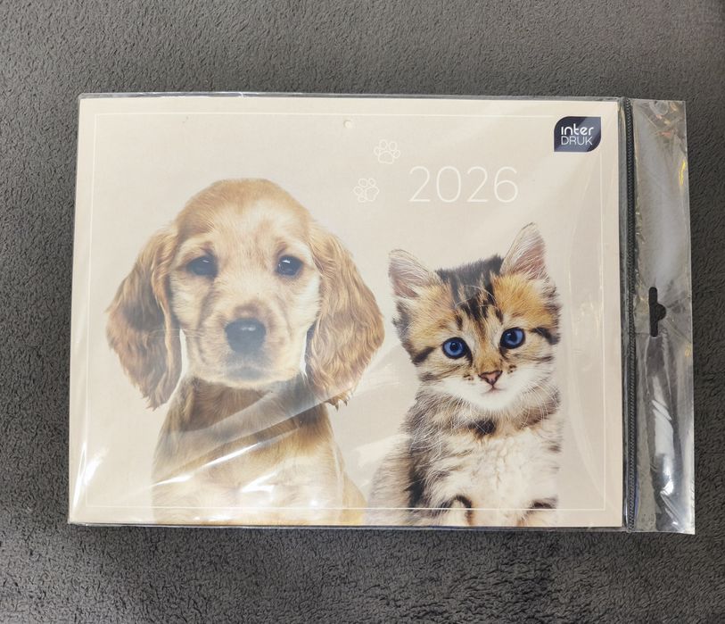 Kalendarz jednodzielny 2026 pieski kotki