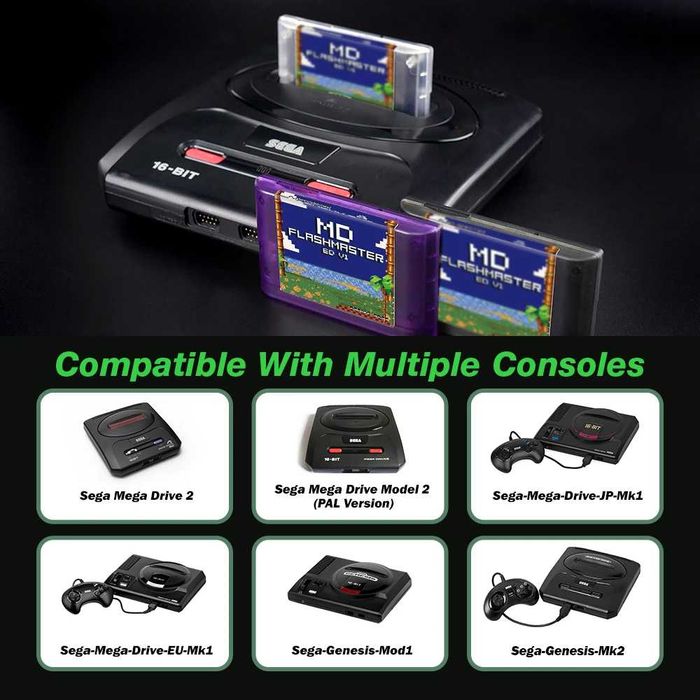 Cartucho 3000 em 1 Mega Everdrive V1 Cartão TF 4GB SEGA Mega Drive NOV
