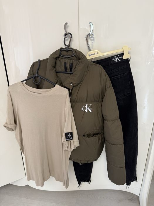 НоВА Calvin Klein s-2xl куртка бежева весна демі молочна пальто пуфер