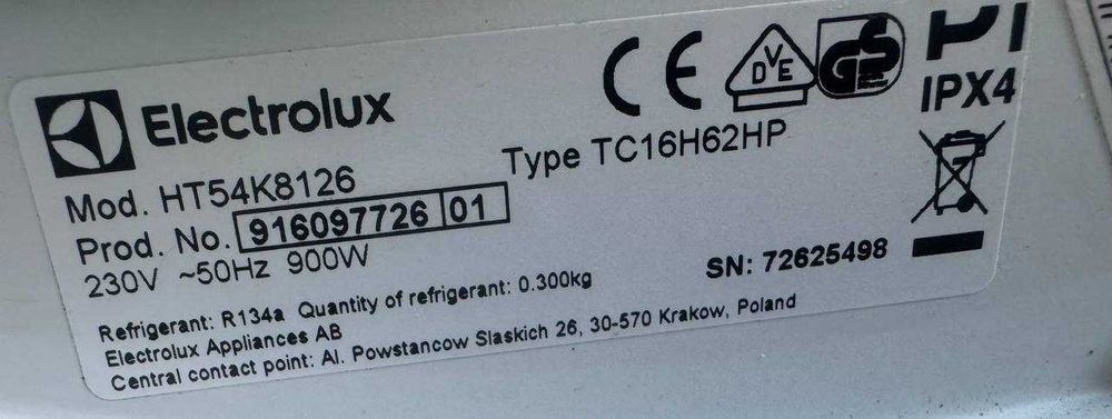 Сушильна машина б/в Electrolux HT54K8126 85/60/60 Обʼєм: 7кг #07925