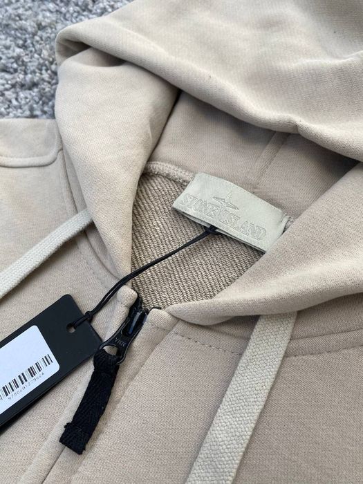 Зіп Худі Stone Island | Бежева Зіпка Стон Айленд | Кофта Стонік Ісланд