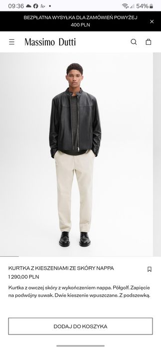 Kurtka skórzana Massimo Dutti L