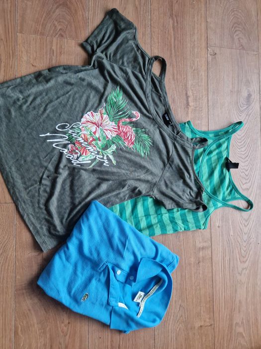 Trzy bluzki koszulki 38 M flaming