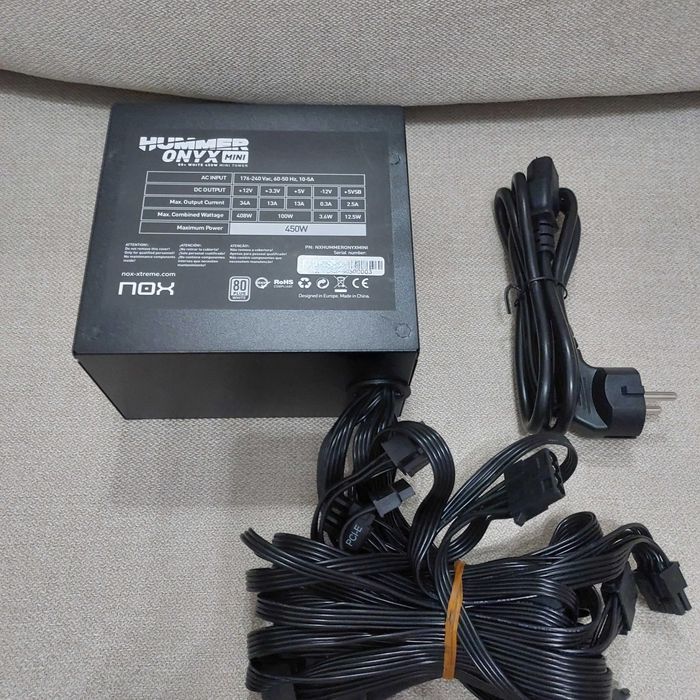 Fonte de alimentação Nox Hummer ONYX - 450W 80 Plus