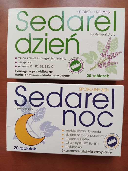 Zestaw uspokajający nasenny Sedarel dzień+Sedarel noc tabletki