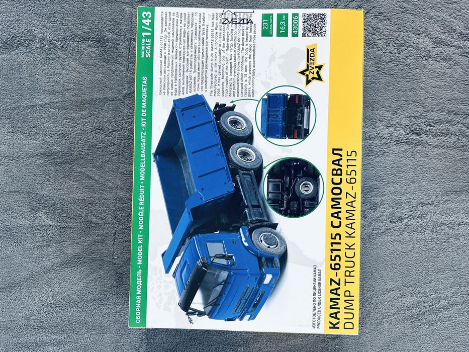 Sochód ciężarowy Kamaz 65115 model do sklejania Zvezda 43006