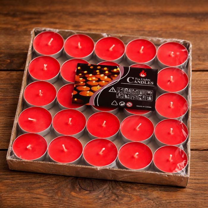 Набір чайних свічок 25 шт – круглі декоративні свічки для затишку