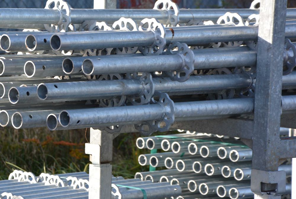 Rusztowanie modułowe klinowe Baumann podesty stalowe 77,36m2 Scaff ML