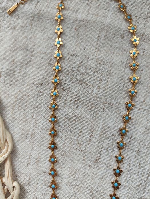 Naszyjnik stal nierdzewna kwiaty