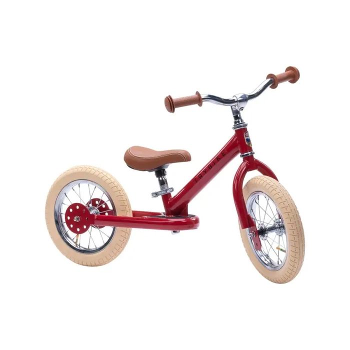 Bicicleta de Equilibrio 2-em-1 Vintage Vermelha Trybike (Como nova)
