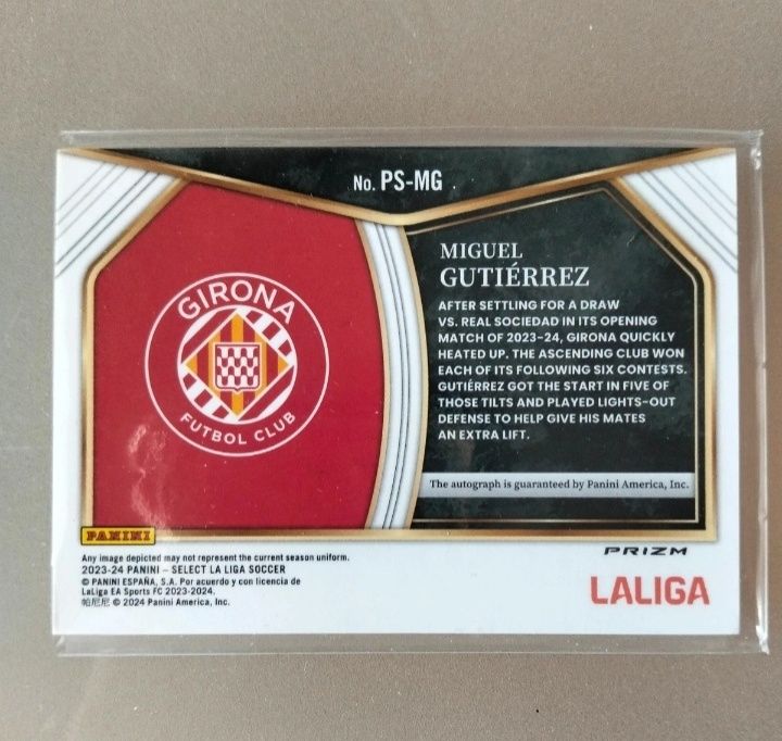 Carta Miguel Gutierrez Assinada Panini Prizm Red