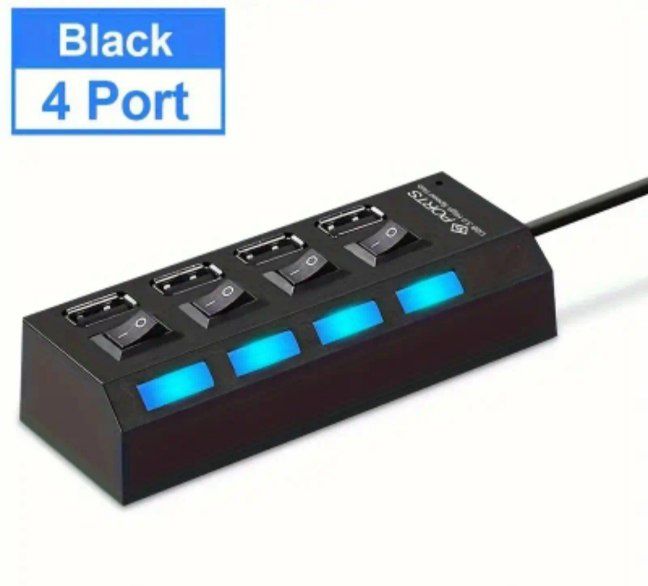 Hub usb 4 portas (branco ou preto)