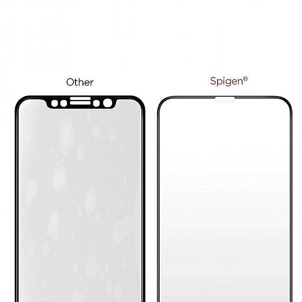 Szkło hartowane Spigen Glass Fc na iPhone 11 / Xr - czarne